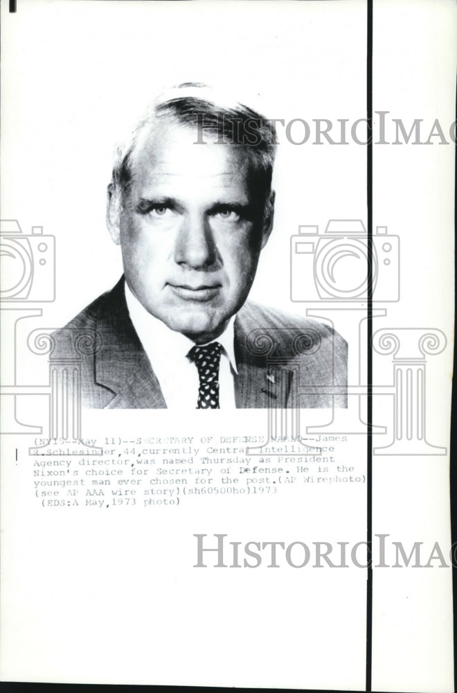 1973 Press Photo Secretary of Defense, James Schlesinger - Historic Images