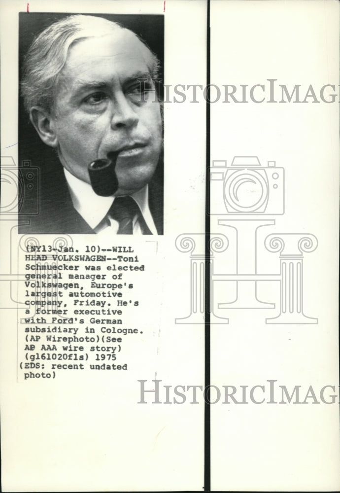 1975 Press Photo Volkswagen general manager Toni Schmuecker - Historic Images