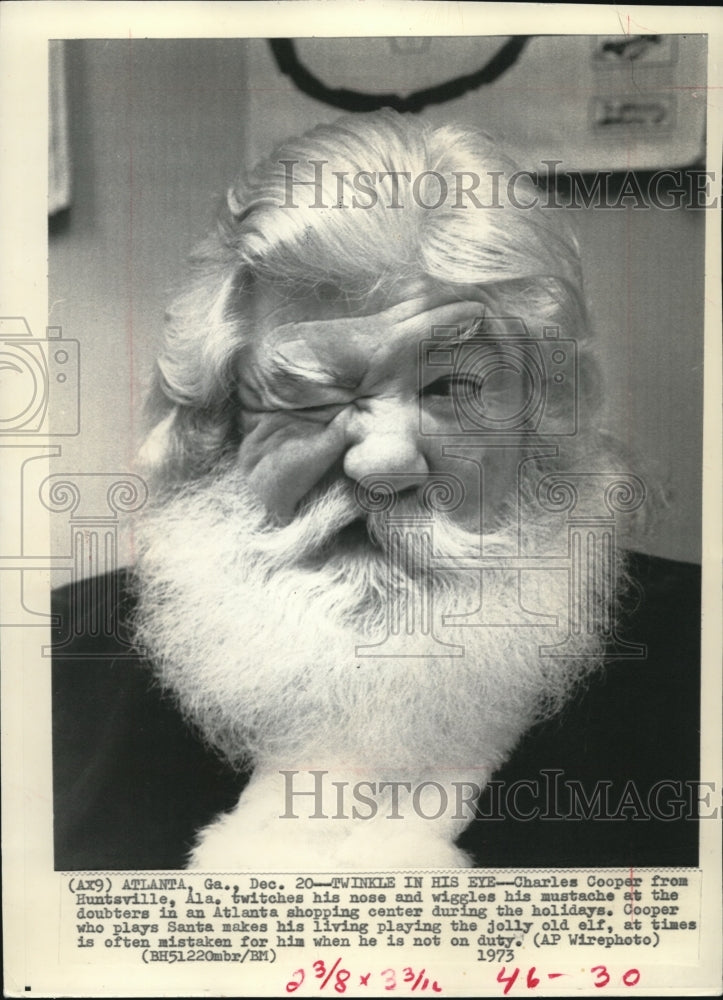 1974 Press Photo Charles Cooper as Santa Claus in Atlanta shopping center - Historic Images