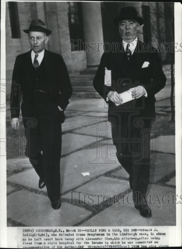 1939 Press Photo Edward J.Reilly Shown Left court with Alexander Blue - Historic Images