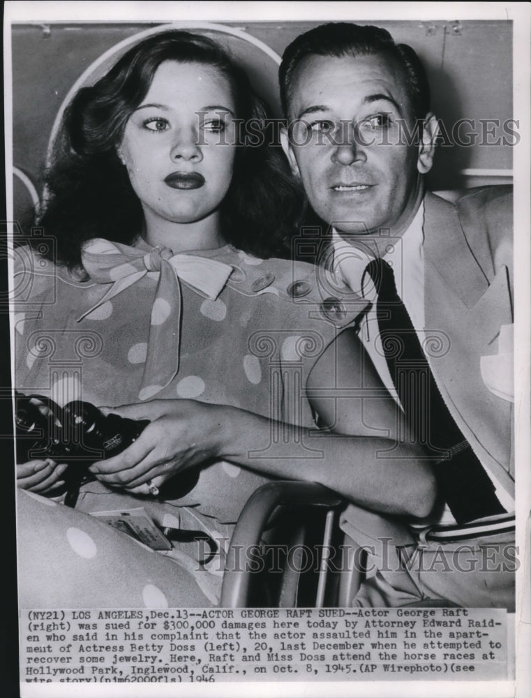 1946 Press Photo George Haft Sued for $300,000 Damages by Atty.Edward Raiden - Historic Images