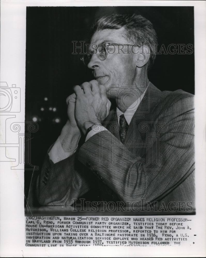 1946 Press Photo Earl C.Reno Testifies Before House Un-American Committee - Historic Images