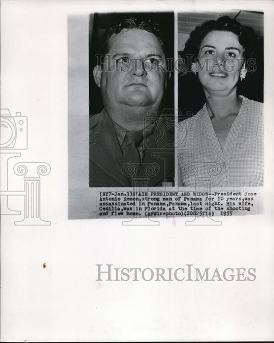1955 Press Photo Pres.Jose Antonio Ramon Strongman Assassinated in Panama - Historic Images