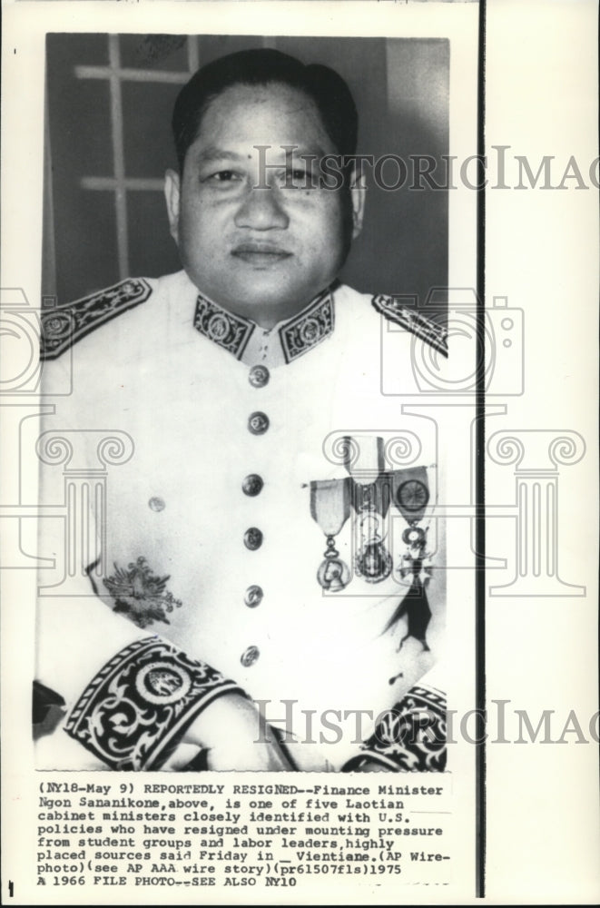 1966 Press Photo Ngon Sananinoke Laotian Cabinet Ministers Resigned - Historic Images