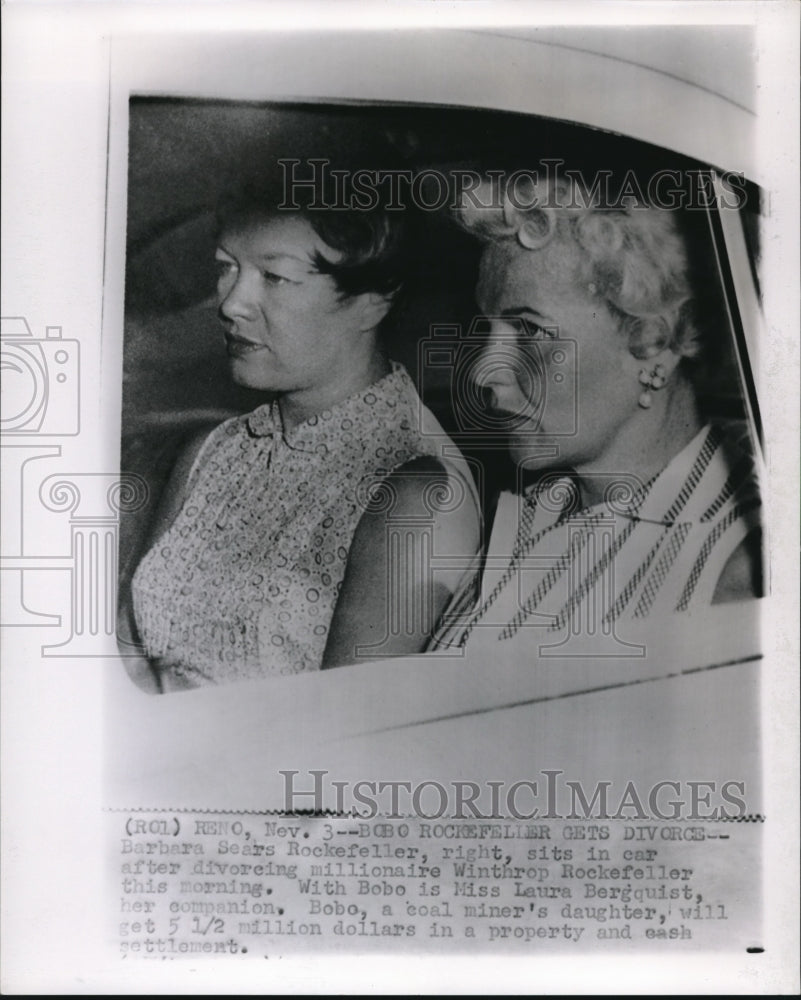 Press Photo Barbara Sears Rockefeller Sits in Car after Divorcing Winthop R. - Historic Images