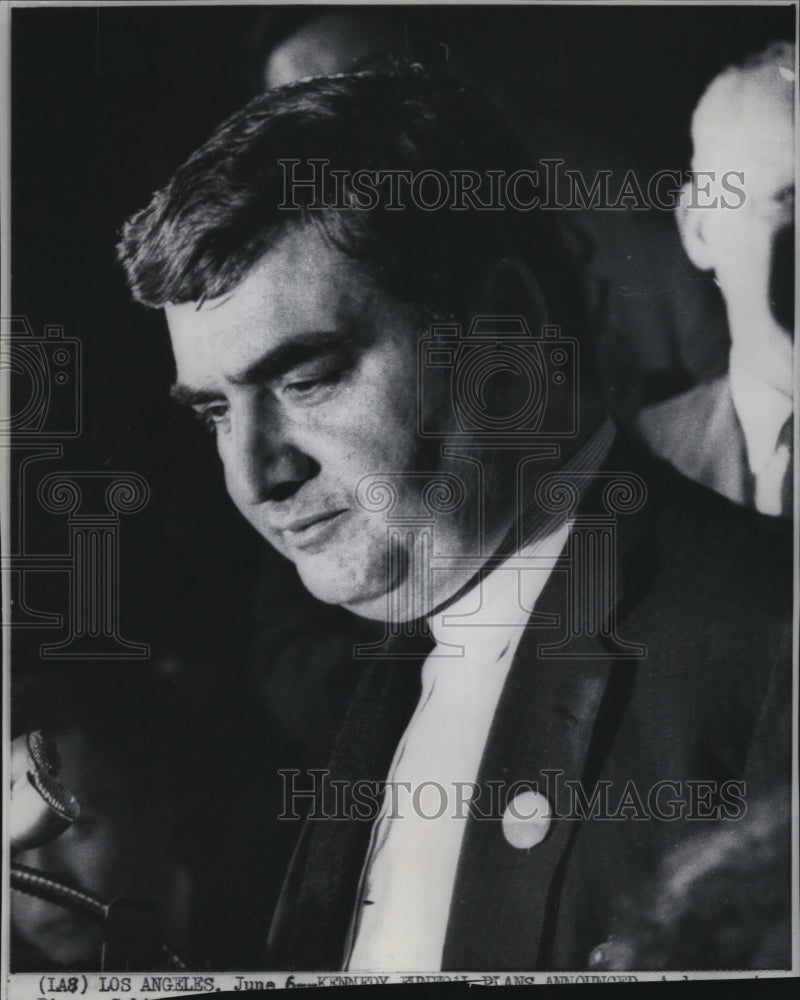 1968 Wire Photo Pierre Salinger announces funeral plans - cvw06857 - Historic Images