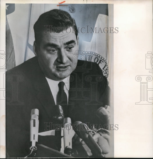 1964 Press Photo US Senate Pierre Salinger resigns effective Dec. 31 - Historic Images