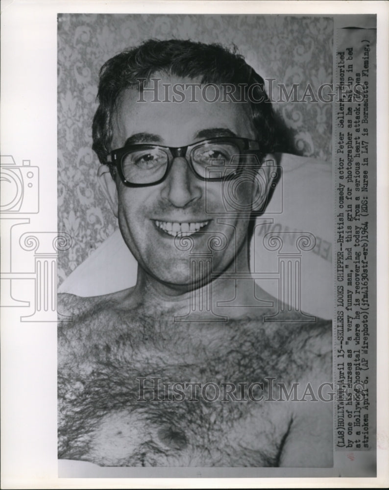 1964 Press Photo Peter Sellers Described by His Nurse as a &quot;Very Funny Man&quot; - Historic Images