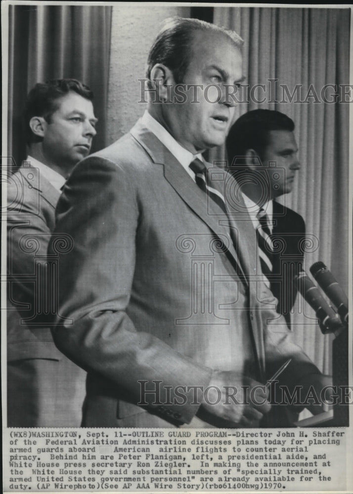 1970 Press Photo Director John H. Shaffer of the Federal Aviation Administration - Historic Images
