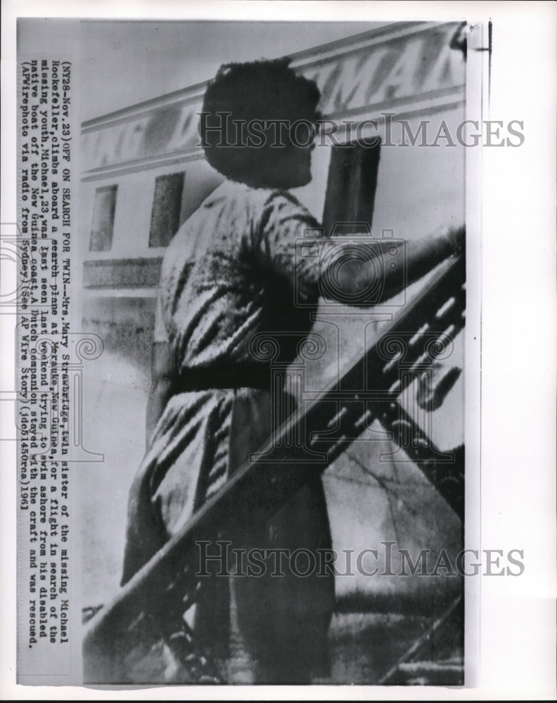 1961 Press Photo Mrs. Mary Strawbride, daughter of Gov. Rockefeller - Historic Images