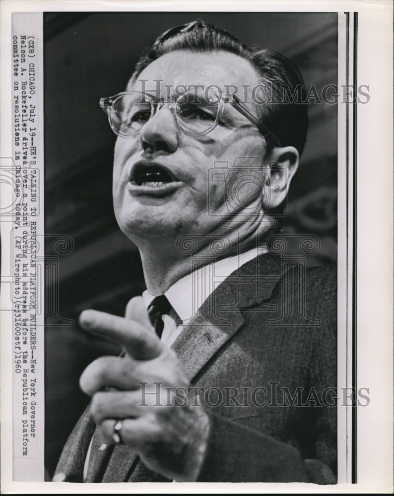 1960 Press Photo New York Governor Nelson A. Rockefeller drives over a point - Historic Images