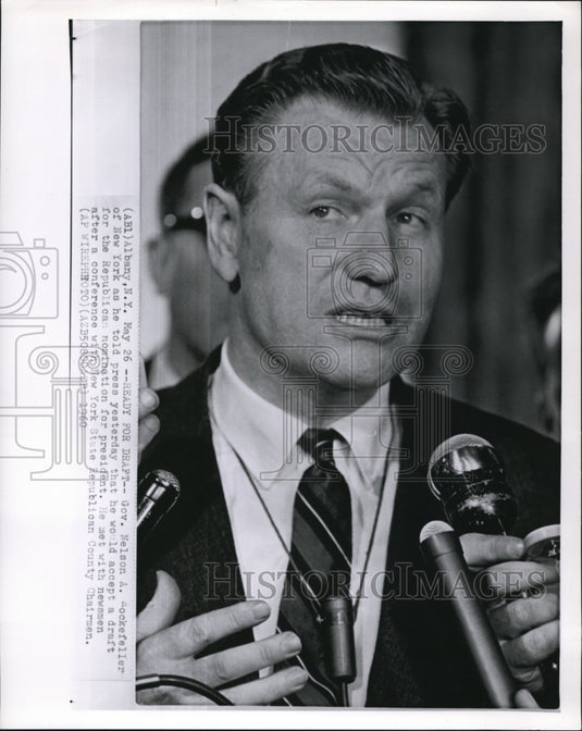 1960 Press Photo Gov. Nelson A. Rockefeller of New York as he told press that he - Historic Images