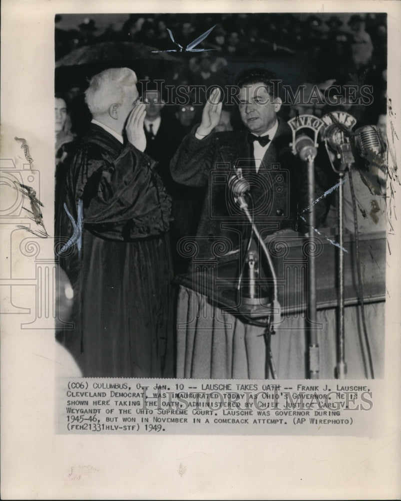 1949 Press Photo Frank J. Lausche was inaugurated  as Ohio&#39;s Governor. - Historic Images