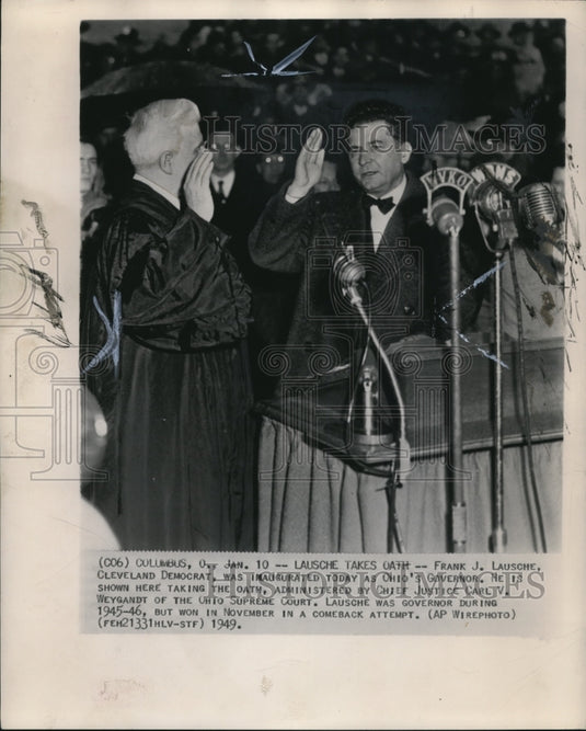 1949 Press Photo Frank J. Lausche was inaugurated  as Ohio's Governor. - Historic Images