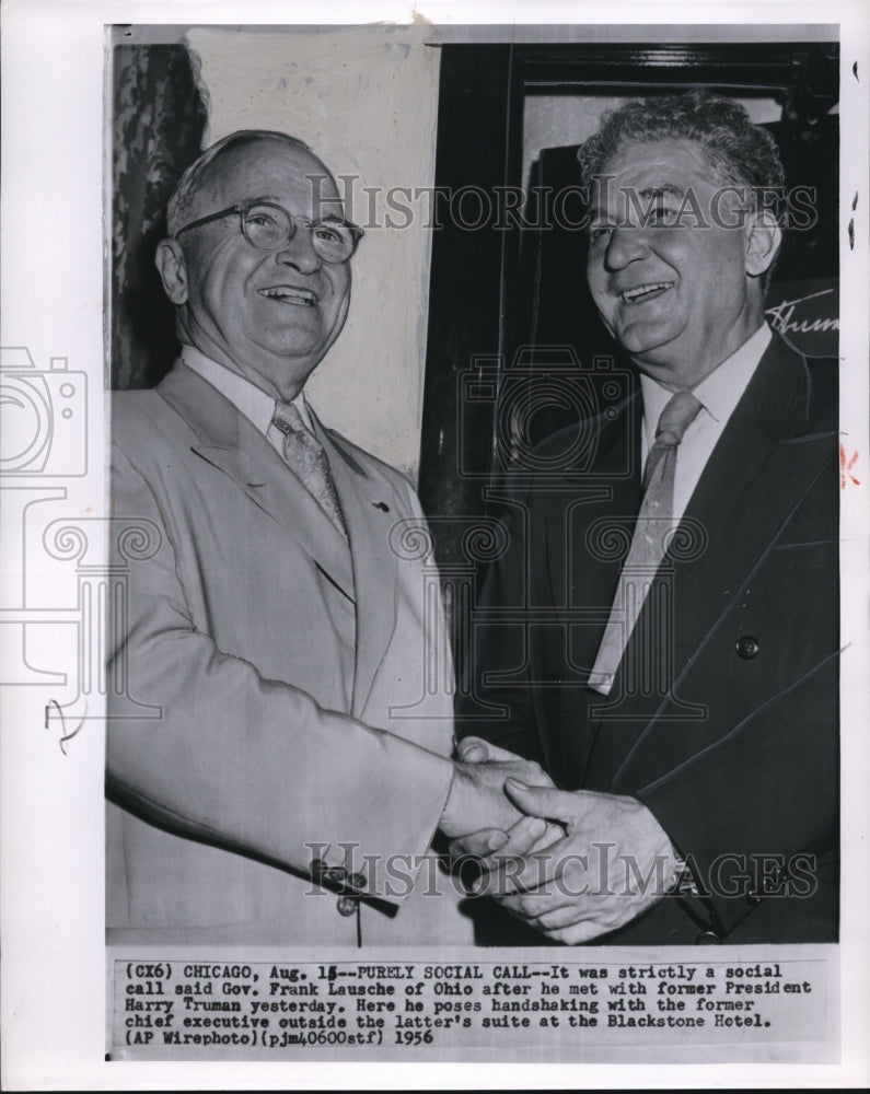 1956 It was strictly a social call said Gov. Frank Lausche of Ohio - Historic Images