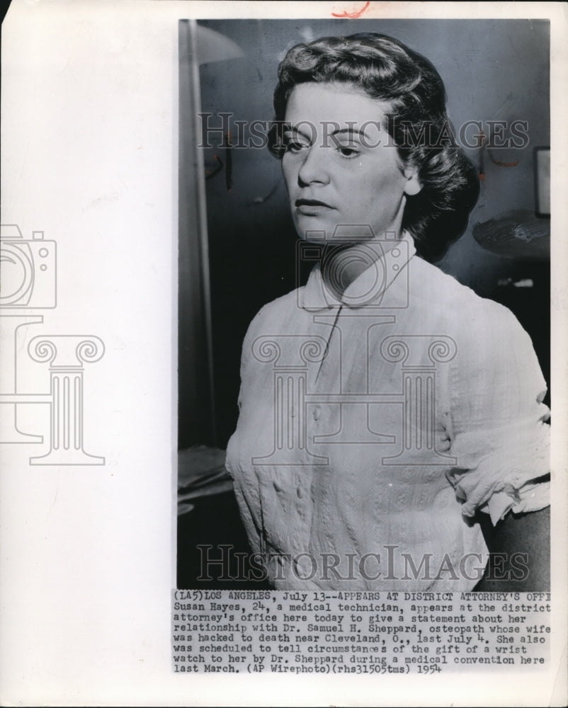 1954 Press Photo Medical Technician Susan Hayes - Historic Images