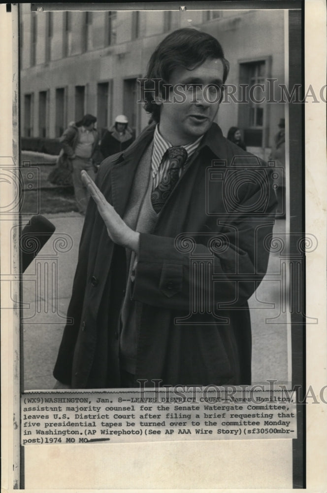 1974 Press Photo James Hamilton, assistant majority counsel - Historic Images