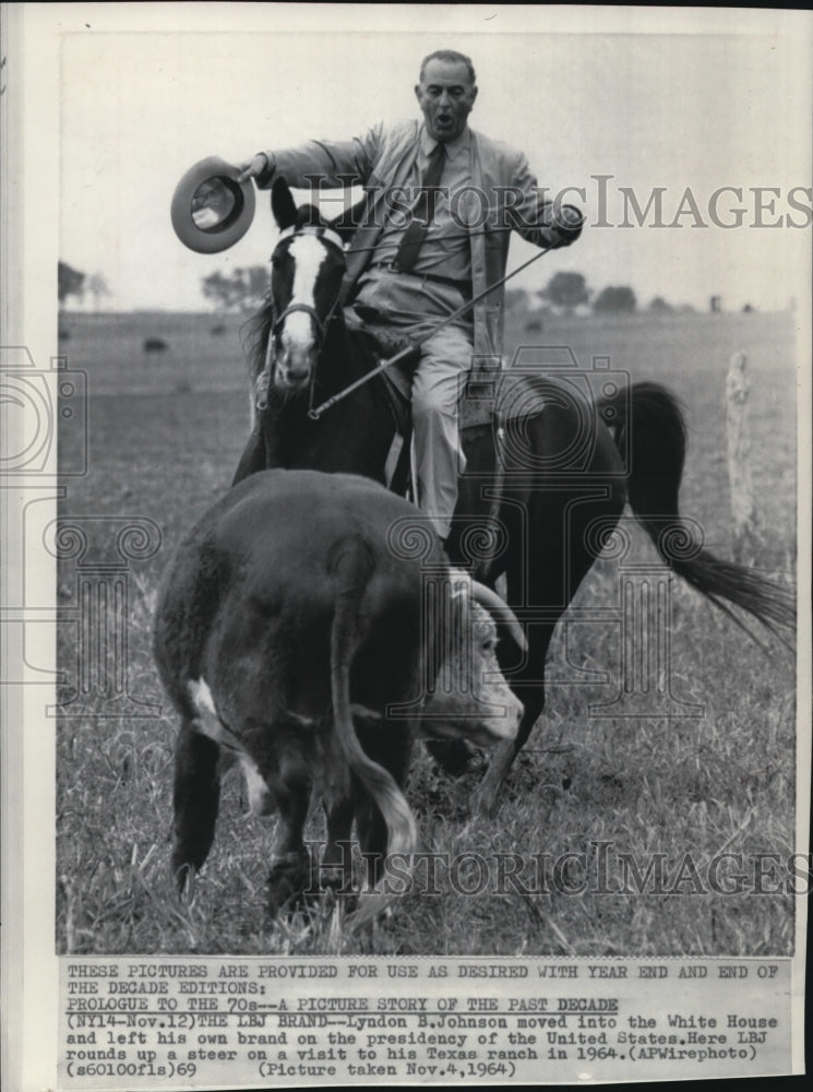 1970 Press Photo President Lyndon Johnson - Historic Images