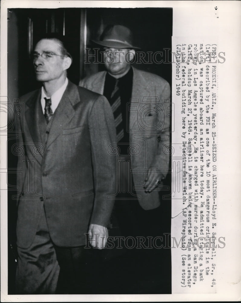 1949 Press Photo Lloyd Sampsell, one of the dangerous criminals in the nation - Historic Images