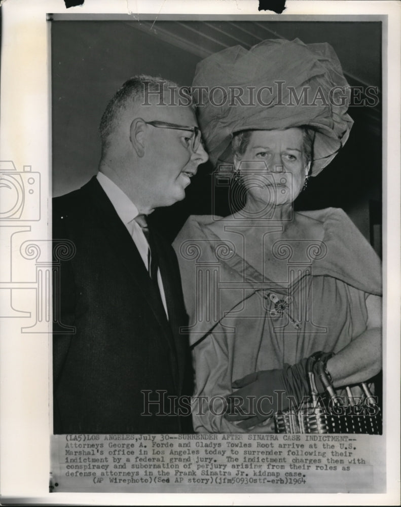 1964 Press Photo Attorneys George A. Forde and Gladys Towles Root - Historic Images