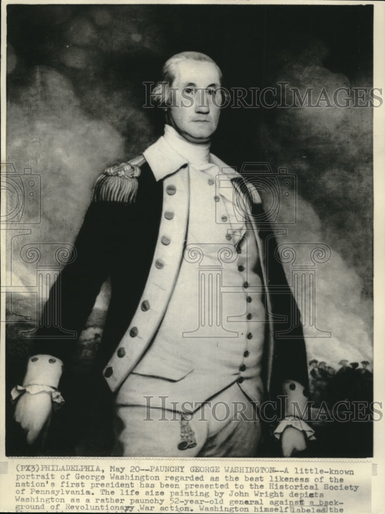 1972 Press Photo Paunchy George Washington Portrait - Historic Images