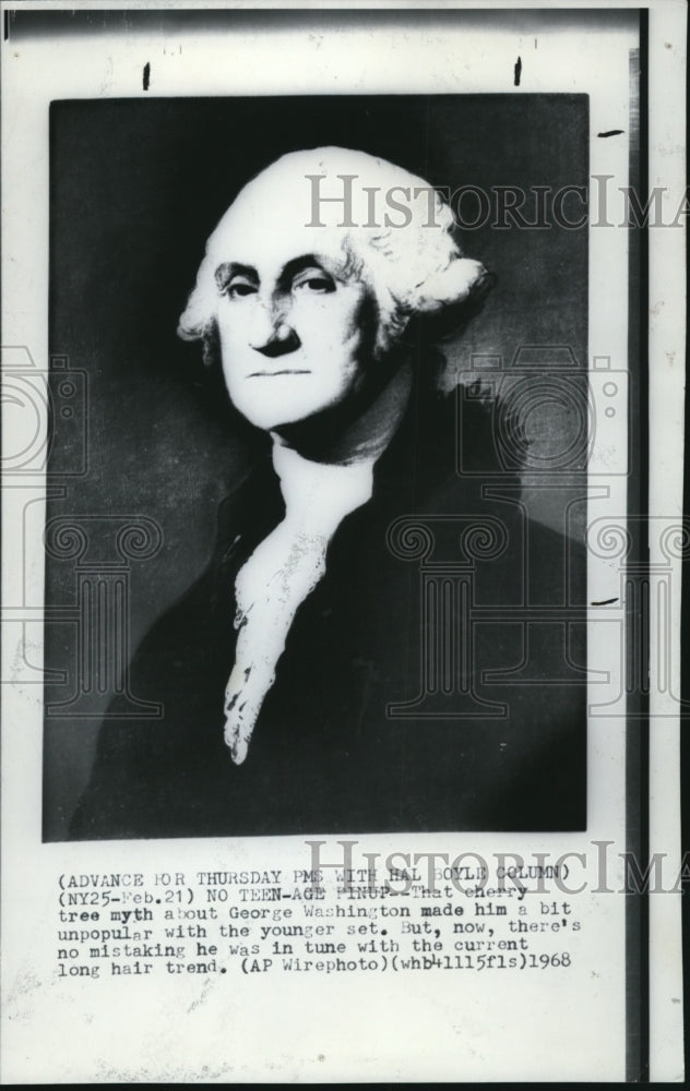 1968 Press Photo Cherry Tree Myth about George Washington - Historic Images