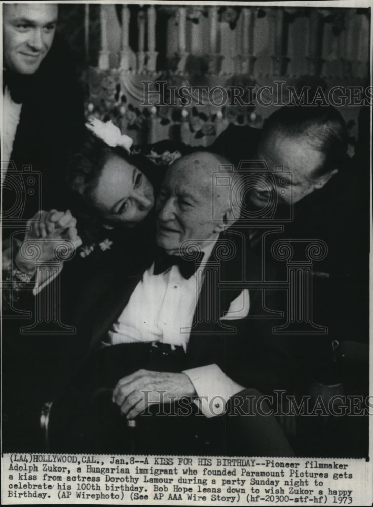 1973 Press Photo Adolph Zukor Founded the Paramount Pictures at 100th Birthday - Historic Images