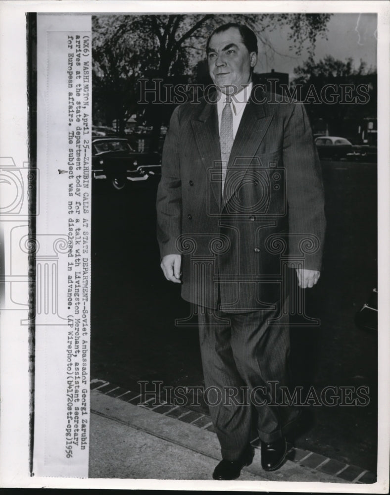 1956 Press Photo Soviet Ambassador Georgi Zarubin - Historic Images