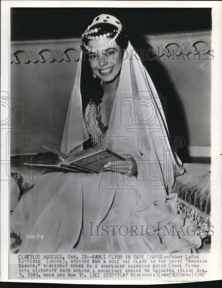 1942 Press Photo Movie star, Peggy La Rue Satterle - Historic Images