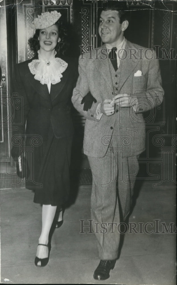 1940 Press Photo Loretta Young &amp; Tom Lewis marriage expected in a month - Historic Images