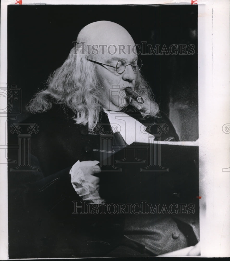 1978 Press Photo American actor Orson Welles on Benjamin Franklin role - Historic Images