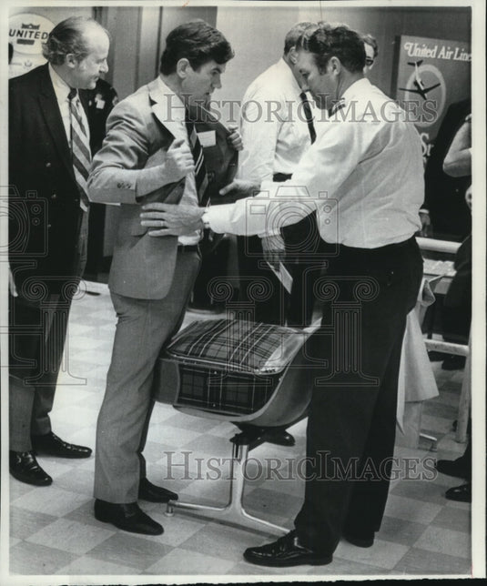 1970 Wire Photo Passenger frisked before boarding British Overseas flight - Historic Images