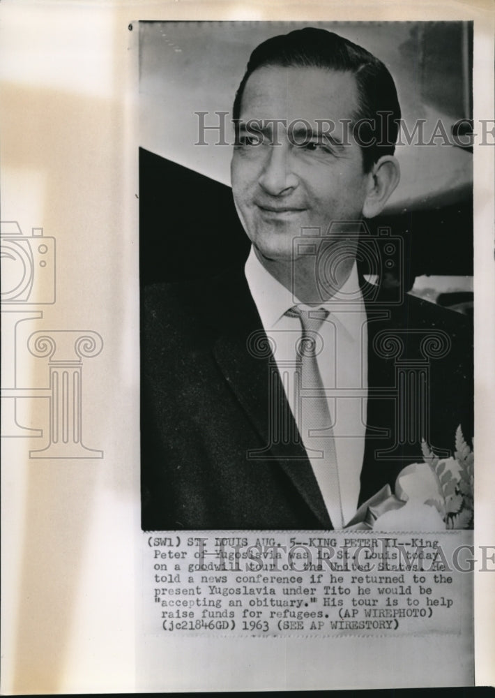 1963 Press Photo King Peter II of Yugoslavia - Historic Images