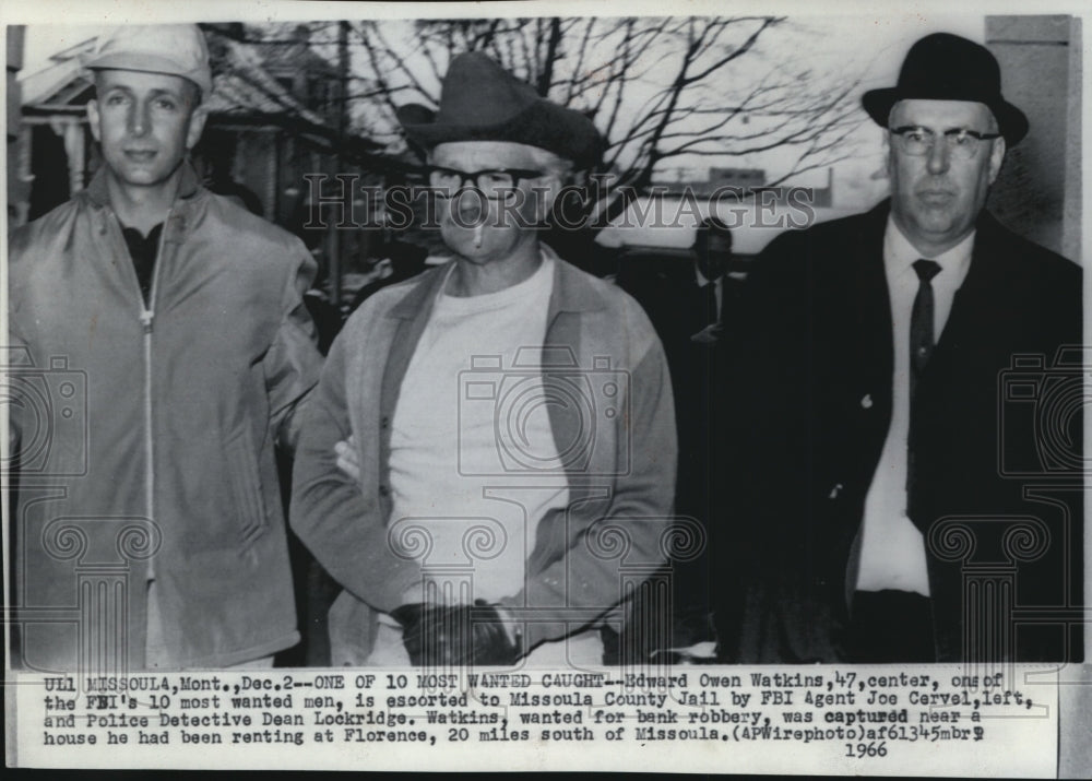 1966 Press Photo Edward Watkins, one of the FBI top ten most wanted men - Historic Images