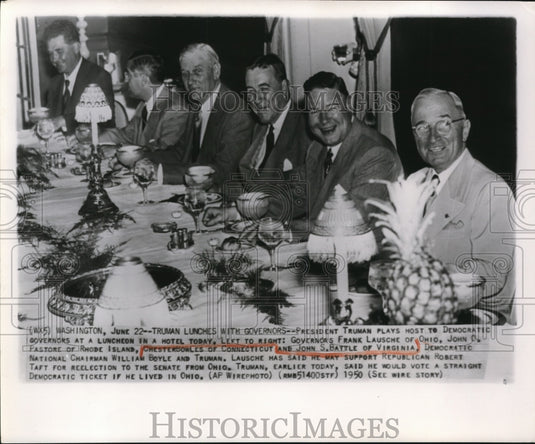 1950 Press Photo Pres.Truman Plays Host to Democratic Governors at a Luncheon - Historic Images