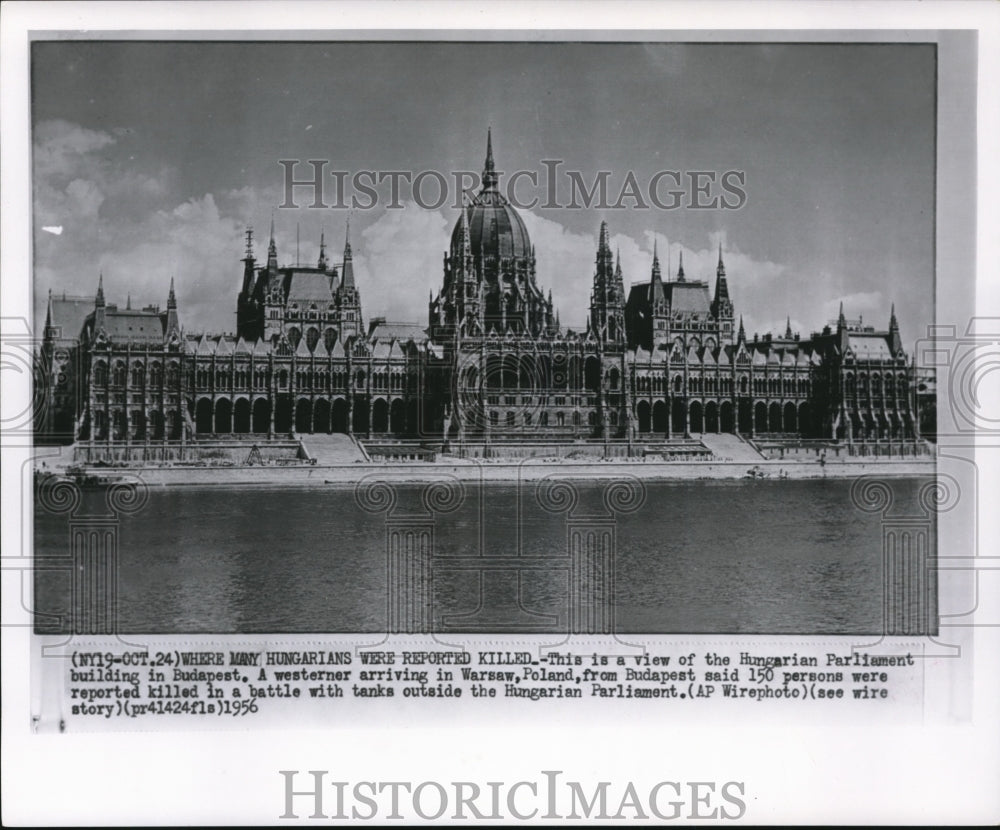 1956 Press Photo Many Hungarians were reported killed in a battle in Budapest - Historic Images