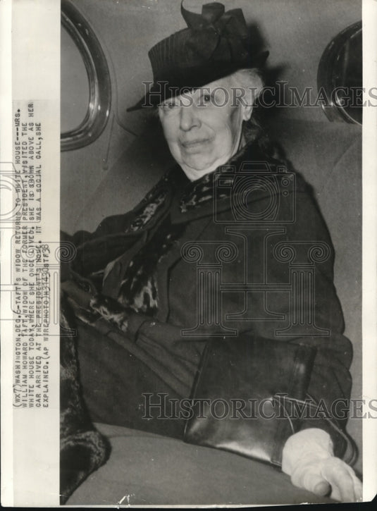 1938 Press Photo Mrs. William Howard, former President's widow - Historic Images