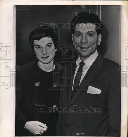 1959 Press Photo Prince Basundara Bir Bikram Shah with his fiancee Miss Waldron - Historic Images
