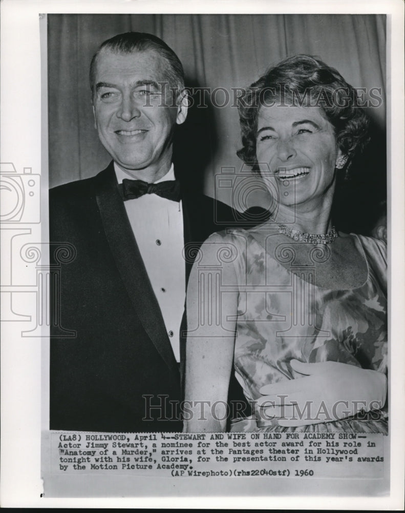 1962 Press Photo Actor Jimmy Stewart with his wife - Historic Images