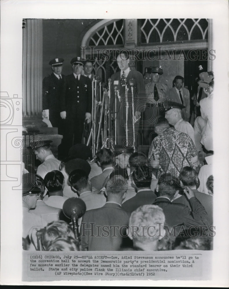 1952 Press Photo Governor Adlai Stevenson - Historic Images