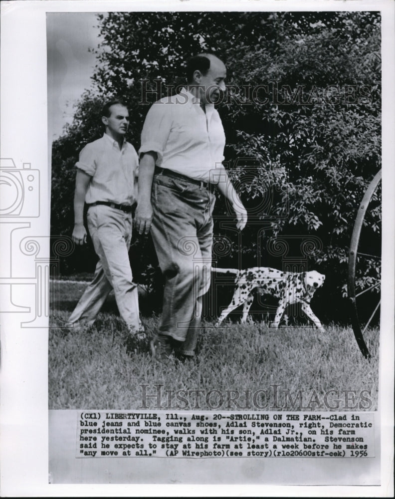 1950 Wire Photo Democratic party candidate for president, Adlai Stevenson - Historic Images