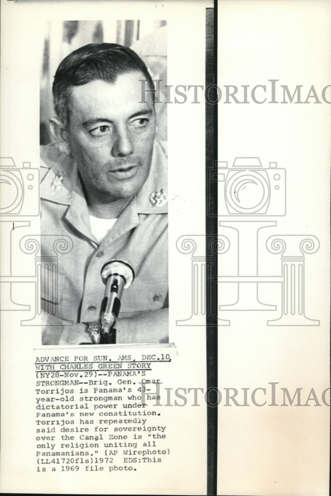 1969 Press Photo Brig.Gen Omar Torrijos Panama&#39;s 43 years-old Strongman - Historic Images