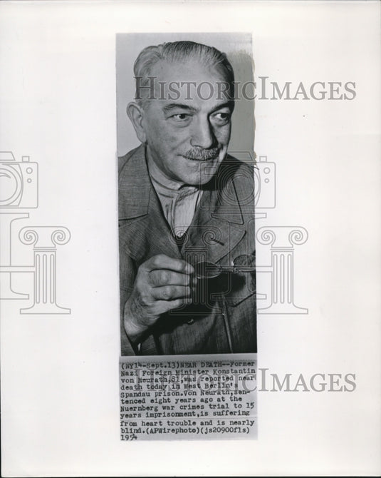 1954 Former Nazi Foreign Minister Konstantin von Neurath - Historic Images