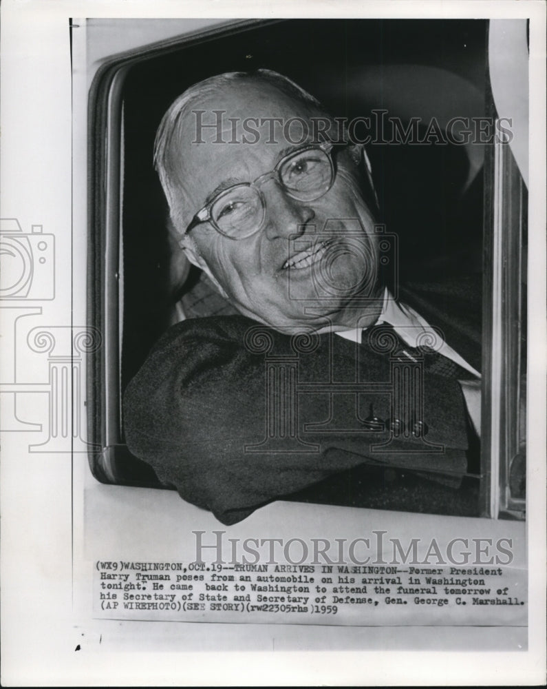 1959 Truman Arrives in Washington - Historic Images