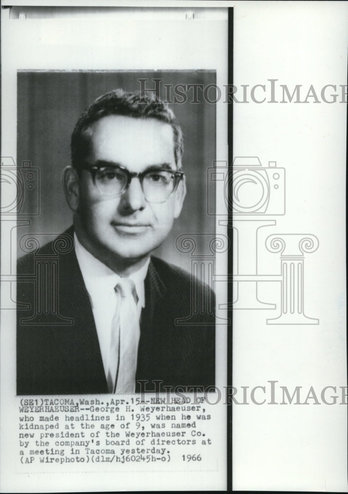 1966 Press Photo Weyerhaeuser President George Weyerhaeuser - Historic Images