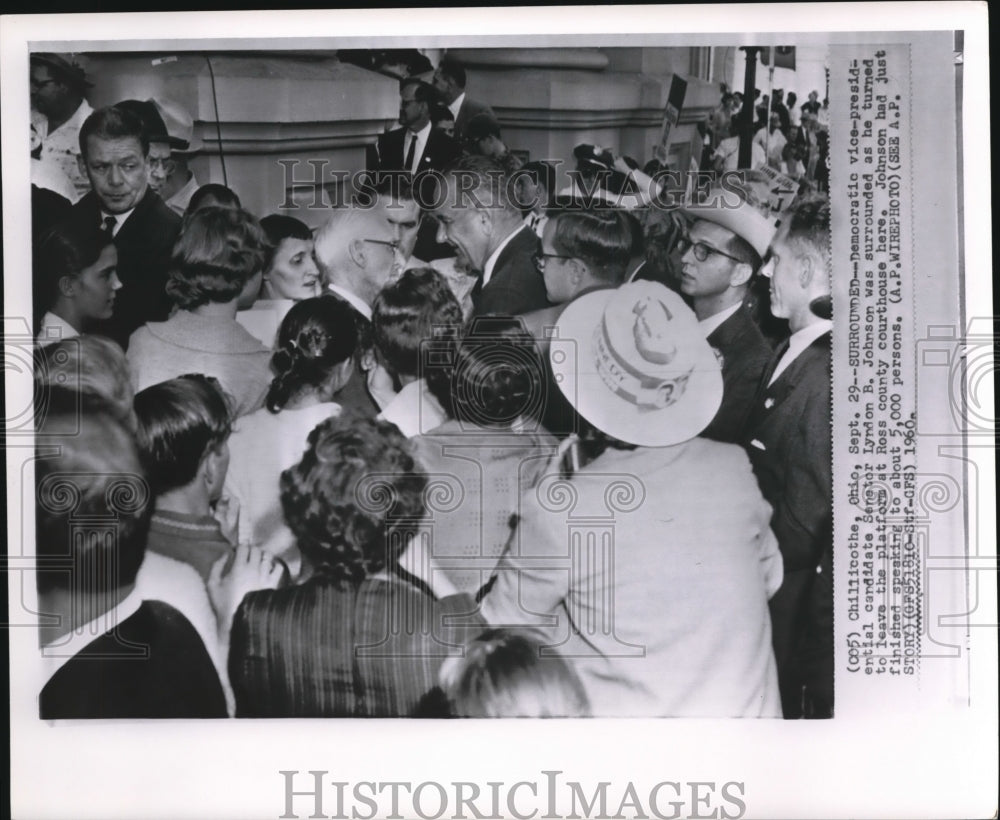 1960 Press Photo Democratic Vice President candidate, Senator Lyndon Johnson - Historic Images