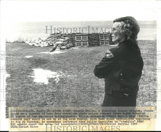 1983 Press Photo Cleveland Police officer, Sharon Etzler - Historic Images
