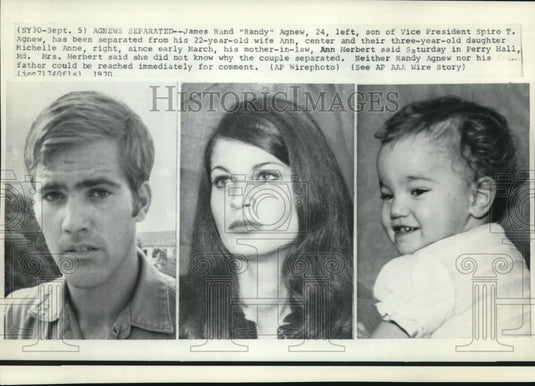 1970 Press Photo Mrs. Herbet confirmed VP Agnew & Ann separation in Perry Hall - Historic Images