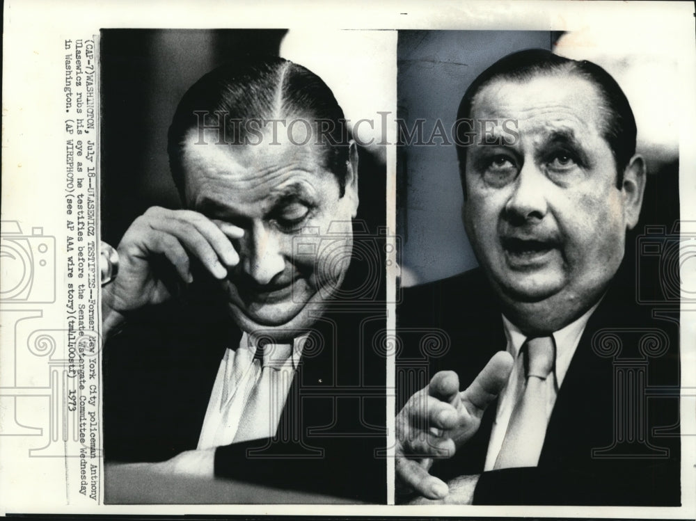 1973 Wire Photo Ulasewicz testifies in Senate Watergate Committee in Washington-Historic Images