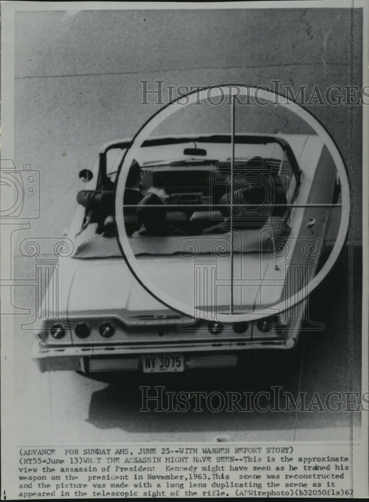 1967 Press Photo Reconstructed scene of Pres. Kennedy&#39;s assassination - Historic Images